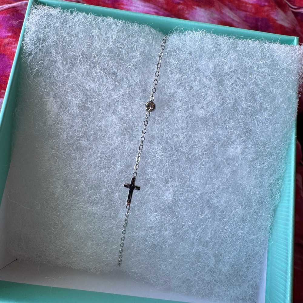 Elegant Stainless Silver Cross Bracelet